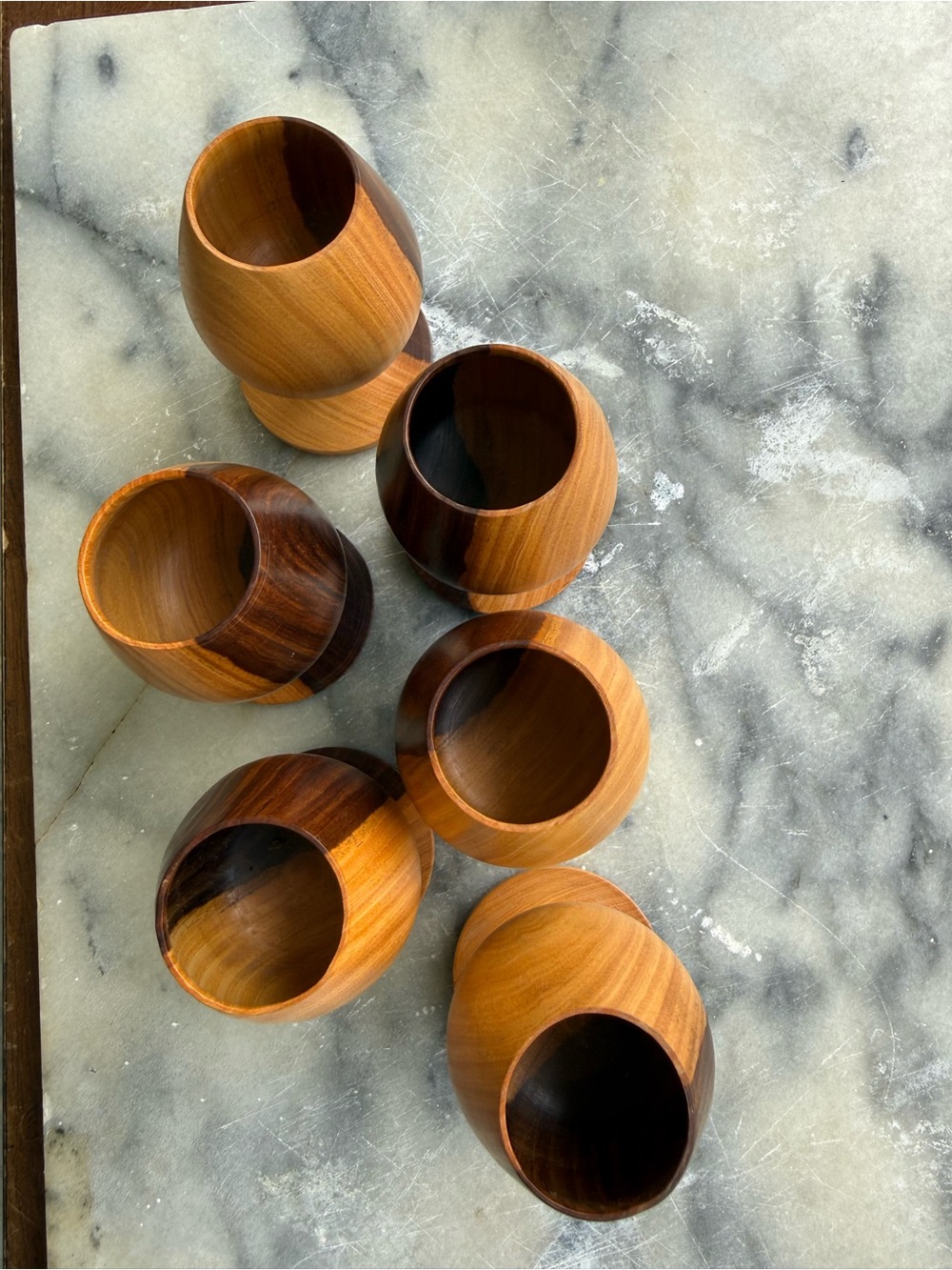 Handcrafted Wooden Cups - Warm Two-Tone Grain